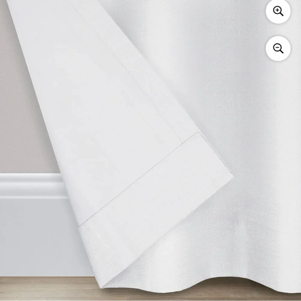 4 panels Victoria Voile white Sheer Rod Pocket Window Curtains measures 38”x87”